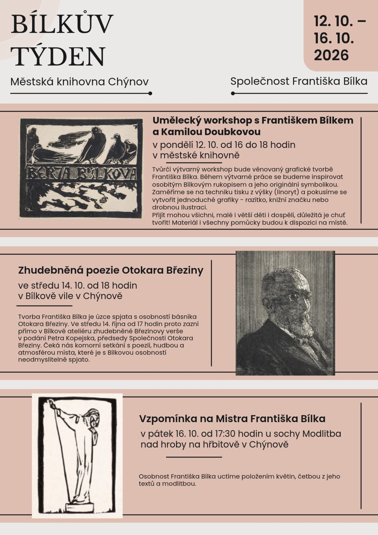 Bílkův týden - 12. 10.-16. 10. 2026